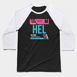 Helsinki (HEL) Airport Code Baggage Tag Baseball T-Shirt